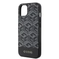 Калъф за iPhone 15 - Guess GCube GCube Stripes MagSafe (GUHMP15SHGCFSEK) - Черен