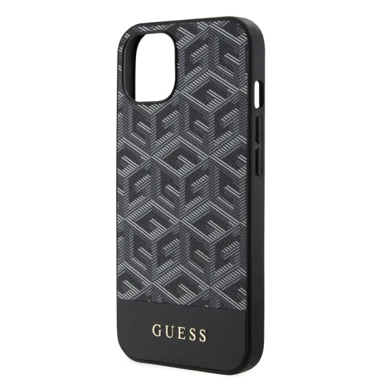 Калъф за iPhone 15 - Guess GCube GCube Stripes MagSafe (GUHMP15SHGCFSEK) - Черен
