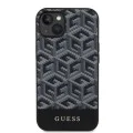 Калъф за iPhone 15 - Guess GCube GCube Stripes MagSafe (GUHMP15SHGCFSEK) - Черен