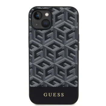 Калъф за iPhone 15 - Guess GCube GCube Stripes MagSafe (GUHMP15SHGCFSEK) - Черен