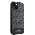 Калъф за iPhone 15 - Guess GCube GCube Stripes MagSafe (GUHMP15SHGCFSEK) - Черен