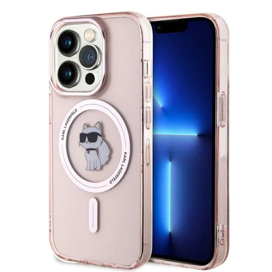 Калъф за iPhone 14 Pro Max - Karl Lagerfeld IML MagSafe (KLHMPMP14XHFHFCCNOP) - Pink Choupette