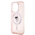 Калъф за iPhone 14 Pro Max - Karl Lagerfeld IML MagSafe (KLHMPMP14XHFHFCCNOP) - Pink Choupette