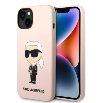 Калъф за iPhone 14 Plus - Karl Lagerfeld Silicone MagSafe (KLHMPMP14MSNIKKBCP) - Pink Ikonik