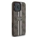 Калъф за iPhone 16 Pro Max - Guess Hardcase 4G Printed Stripes MagSafe (GUHMP16XP4RPSW) - Кафяв