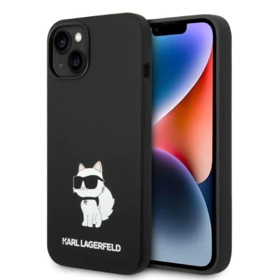 Калъф за iPhone 14 Plus - Karl Lagerfeld Silicone MagSafe (KLHMP14MSNCHBCK) - Choupette