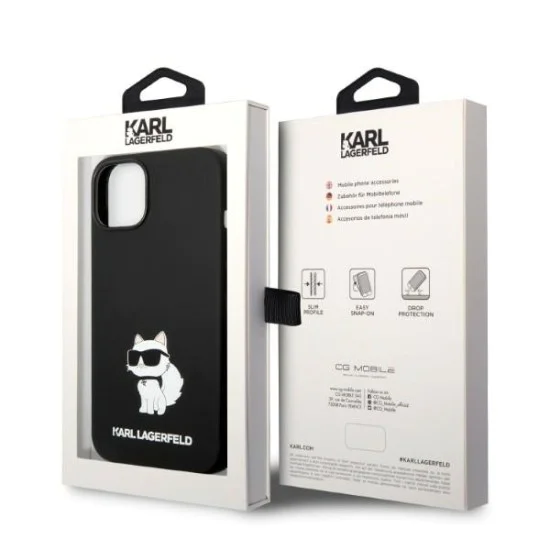 Калъф за iPhone 14 Plus - Karl Lagerfeld Silicone MagSafe (KLHMP14MSNCHBCK) - Choupette