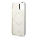 Калъф за iPhone 14 Plus - Karl Lagerfeld Silicone MagSafe (KLHMP14MSNCHNCHBCH) - Бял Choupette