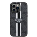 Калъф за iPhone 15 Pro Max - Guess Hardcase 4G Printed Stripes MagSafe (GUHMP15XP4RPSK) - Черен