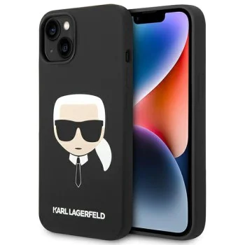 Калъф за iPhone 14 Plus - Karl Lagerfeld Silicone MagSafe (KLHMP14MSLKKHHBK) - Karl`s Head
