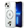Калъф за IPhone 14 Plus - Karl Lagerfeld Hardcase MagSafe (KLHMP14MHNKCIT) - Clear Iconic Karl&Choupette