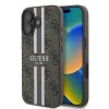 Калъф за iPhone 16 Plus - Guess Hardcase 4G Printed Stripes MagSafe (GUHMP16MP4RPSW) - кафяв