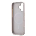 Калъф за iPhone 16 Plus - Guess Hardcase 4G Printed Stripes MagSafe (GUHMP16MP4RPSP) - Розов