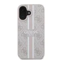 Калъф за iPhone 16 Plus - Guess Hardcase 4G Printed Stripes MagSafe (GUHMP16MP4RPSP) - Розов