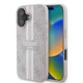 Калъф за iPhone 16 Plus - Guess Hardcase 4G Printed Stripes MagSafe (GUHMP16MP4RPSP) - Розов