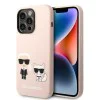 Калъф за iPhone 14 Pro - Karl Lagerfeld Silicone MagSafe (KLHMP14LSSKCI) - Light Pink Karl&Choupette