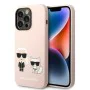 Калъф за iPhone 14 Pro - Karl Lagerfeld Silicone MagSafe (KLHMP14LSSKCI) - Light Pink Karl&Choupette
