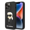 Калъф за iPhone 14 Pro - Karl Lagerfeld Silicone MagSafe (KLHMP14LSNIKBCK) - Ikonik