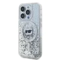 Калъф за iPhone 14 Pro - Karl Lagerfeld Liquid Glitter MagSafe (KLHMP14LLLLGCHSGH) - Transparent Choupette Head
