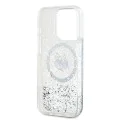 Калъф за iPhone 14 Pro - Karl Lagerfeld Liquid Glitter MagSafe (KLHMP14LLLLGCHSGH) - Transparent Choupette Head