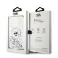 Калъф за iPhone 14 Pro - Karl Lagerfeld Liquid Glitter MagSafe (KLHMP14LLLLGCHSGH) - Transparent Choupette Head