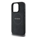 Калъф за iPhone 16 Pro - Guess Saffiano Peony Classic Classic Logo MagSafe (GUHMP16LPSAPSMEK) - Черен