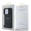 Калъф за iPhone 16 Pro - Guess Saffiano Peony Classic Classic Logo MagSafe (GUHMP16LPSAPSMEK) - Черен