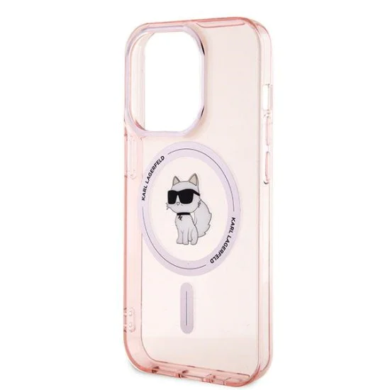 Калъф за iPhone 14 Pro - Karl Lagerfeld IML MagSafe (KLHMPMP14LHFHFCCNOP) - Pink Choupette