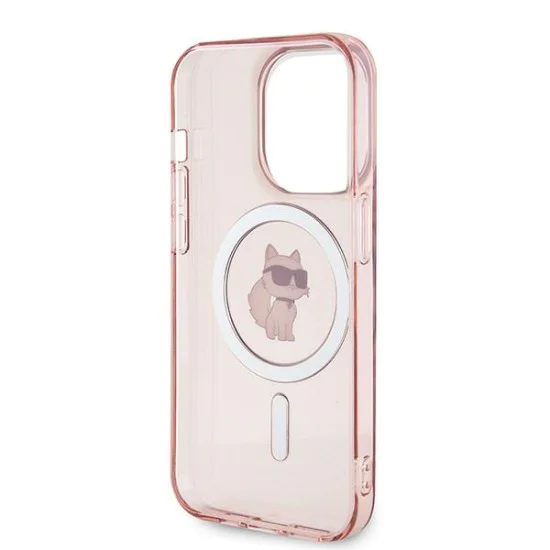 Калъф за iPhone 14 Pro - Karl Lagerfeld IML MagSafe (KLHMPMP14LHFHFCCNOP) - Pink Choupette