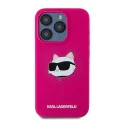 Калъф за iPhone 15 Pro Max - Karl Lagerfeld Silicone MagSafe (KLHMP15XSCHPPLF) - Fuchsia Choupette Head