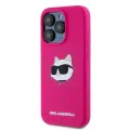 Калъф за iPhone 15 Pro Max - Karl Lagerfeld Silicone MagSafe (KLHMP15XSCHPPLF) - Fuchsia Choupette Head