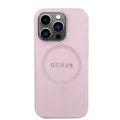 Калъф за iPhone 15 Pro - Guess Saffiano MagSafe (GUHMP15LPSAHMCP) - Розов