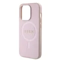 Калъф за iPhone 15 Pro - Guess Saffiano MagSafe (GUHMP15LPSAHMCP) - Розов