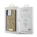 Калъф за iPhone 15 Pro - Guess Rhinestone Metal Logo (GUHCP15LPFGSBSD) - Жълт