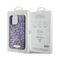 Калъф за iPhone 15 Pro - Guess Rhinestone Metal Logo (GUHCP15LPFGSBSP) - Лилав