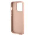 Калъф за iPhone 15 Pro Max - Guess Croco Croco Triangle Metal Logo (GUHCP15XPCRTHCP) - Розов