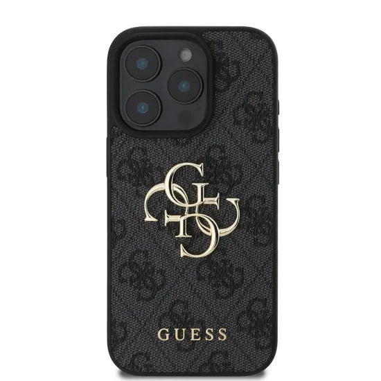 Калъф за iPhone 16 Pro Max - Guess Hardcase 4G Big Logo (GUHCP16X4X4GMGGR) - Черен