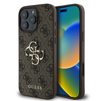 Калъф за iPhone 16 Pro - Guess Hardcase 4G Big Logo (GUHCP16L4GMGBR) - Кафяв