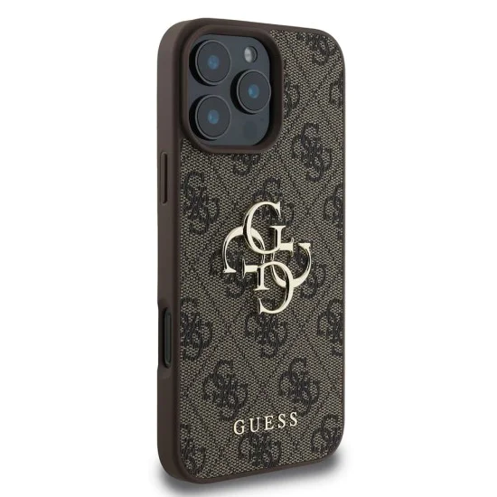 Калъф за iPhone 16 Pro - Guess Hardcase 4G Big Logo (GUHCP16L4GMGBR) - Кафяв