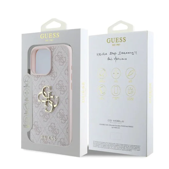 Калъф за iPhone 16 Pro - Guess Hardcase 4G Big Logo (GUHCP16L4GMGPI) - Розов