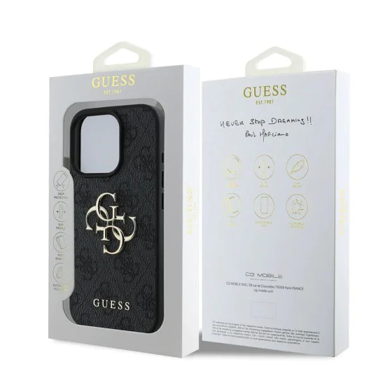 Калъф за iPhone 16 Pro - Guess Hardcase 4G Big Logo (GUHCP16L4GMGGR) - Черен