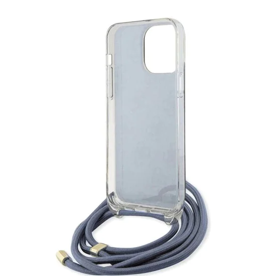 Калъф за iPhone 15 Pro - Guess Crossbody Cord 4G Print (GUHCP15LHC4SEB) - син