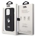Калъф за iPhone 14 Pro - Karl Lagerfeld Saffiano Gripstand (KLHCP14LGSACHPK) - Choupette
