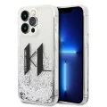 Калъф за iPhone 14 Pro - Karl Lagerfeld Hardcase Liquid Glitter (KLHCP14LLLLBKLCS) - Big KL