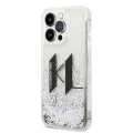 Калъф за iPhone 14 Pro - Karl Lagerfeld Hardcase Liquid Glitter (KLHCP14LLLLBKLCS) - Big KL
