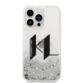 Калъф за iPhone 14 Pro - Karl Lagerfeld Hardcase Liquid Glitter (KLHCP14LLLLBKLCS) - Big KL