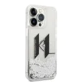 Калъф за iPhone 14 Pro - Karl Lagerfeld Hardcase Liquid Glitter (KLHCP14LLLLBKLCS) - Big KL
