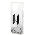 Калъф за iPhone 14 Pro - Karl Lagerfeld Hardcase Liquid Glitter (KLHCP14LLLLBKLCS) - Big KL