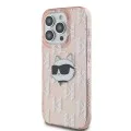 Калъф за iPhone 14 Pro - Karl Lagerfeld IML Luxury (KLHCCHCP14LHKLKLPCHP) - Pink Choupette Head&Monogram