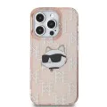 Калъф за iPhone 14 Pro - Karl Lagerfeld IML Luxury (KLHCCHCP14LHKLKLPCHP) - Pink Choupette Head&Monogram